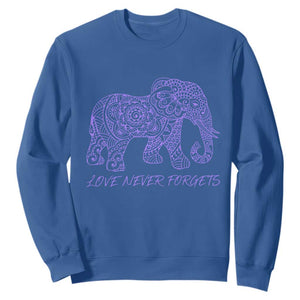 Love Never Forgets Elephant Mandala Sweatshirt Animal Lover Gift TS12 Royal Blue Print Your Wear