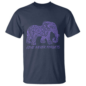 Love Never Forgets Elephant Mandala T Shirt Animal Lover Gift TS12 Navy Print Your Wear