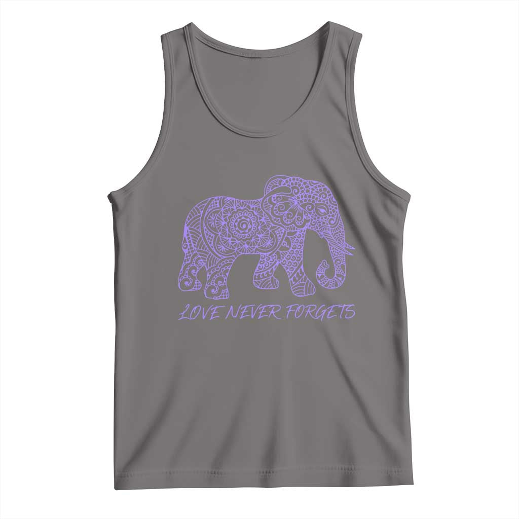 Love Never Forgets Elephant Mandala Tank Top Animal Lover Gift TS12 Deep Heather Print Your Wear