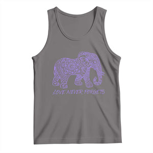 Love Never Forgets Elephant Mandala Tank Top Animal Lover Gift TS12 Deep Heather Print Your Wear