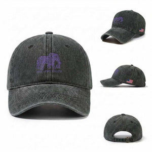 Love Never Forgets Elephant Mandala Washed Cotton Baseball Cap Animal Lover Gift TS12 Washed Cap Universal Fit Dark Green Print Your Wear