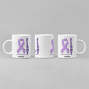 Fight Alzheimers Awareness Support Coffee Mug Purple Ribbon Floral Butterfly TS12 Print Your Wear