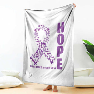 Hope Alzheimer's Awareness Purple Butterfly Ribbon Support Throw Blanket TS12 Print Your Wear