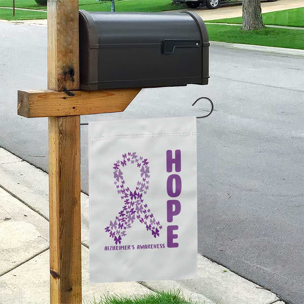 Hope Alzheimer's Awareness Purple Butterfly Ribbon Support Garden Flag TS12 Print Your Wear