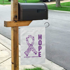 Hope Alzheimer's Awareness Purple Butterfly Ribbon Support Garden Flag TS12 Print Your Wear