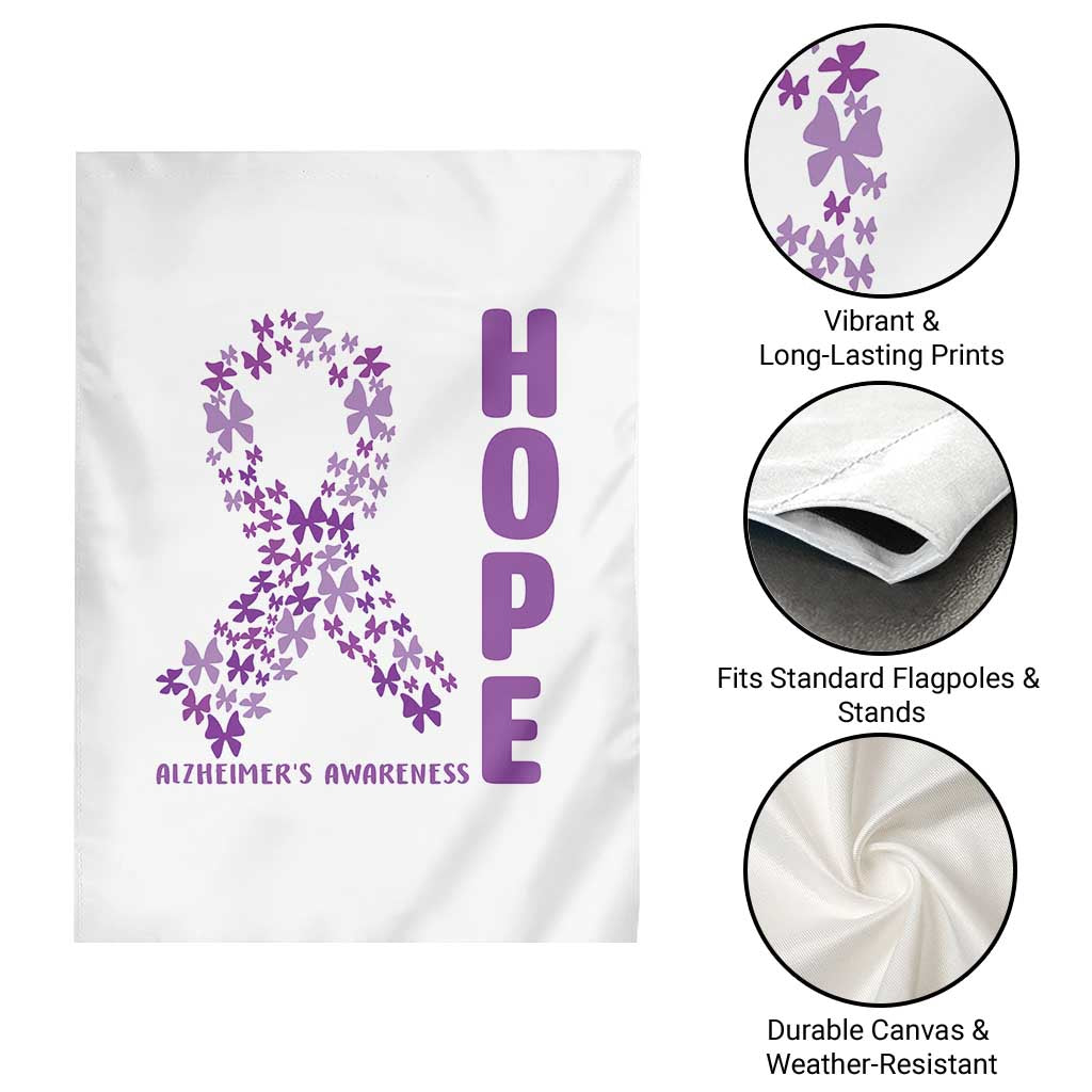 Hope Alzheimer's Awareness Purple Butterfly Ribbon Support Garden Flag TS12 Print Your Wear