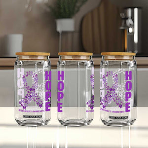 Hope Alzheimer's Awareness Purple Butterfly Ribbon Support Glass Can TS12 Print Your Wear