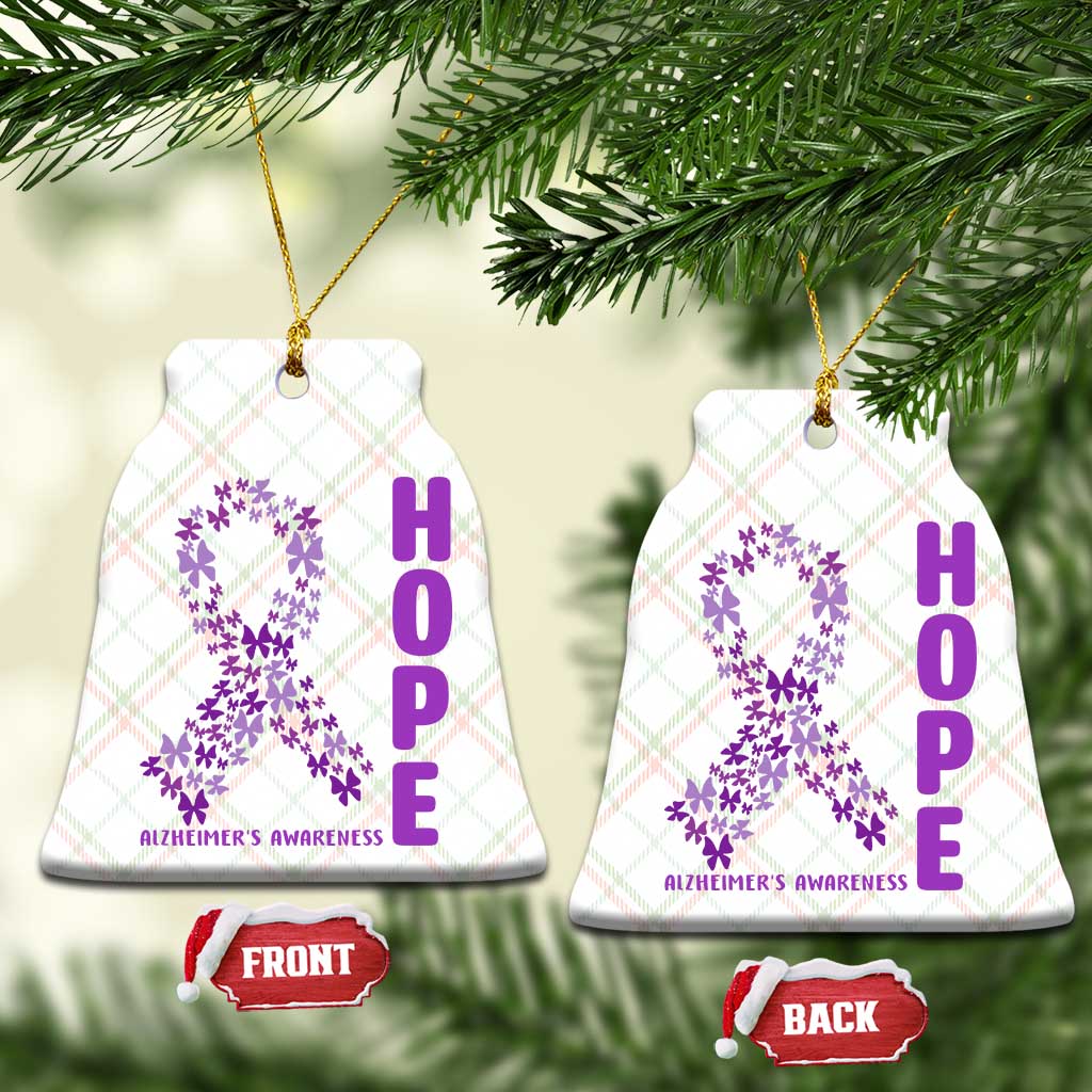 Hope Alzheimer's Awareness Purple Butterfly Ribbon Support Ceramic Ornament TS12 Print Your Wear