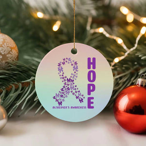Hope Alzheimer's Awareness Purple Butterfly Ribbon Support Ceramic Ornament TS12 1pc Pastel Print Your Wear