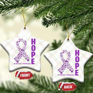 Hope Alzheimer's Awareness Purple Butterfly Ribbon Support Ceramic Ornament TS12 Print Your Wear