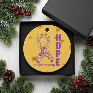 Hope Alzheimer's Awareness Purple Butterfly Ribbon Support Ceramic Ornament TS12 1pc Yellow Cheese Print Your Wear