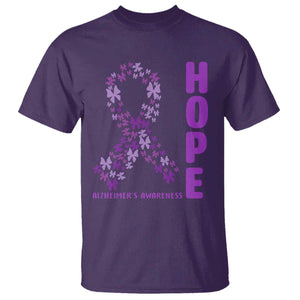 Hope Alzheimer's Awareness Purple Butterfly Ribbon Support T Shirt TS12 Purple Print Your Wear
