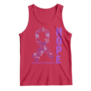 Hope Alzheimer's Awareness Purple Butterfly Ribbon Support Tank Top TS12 Red Print Your Wear