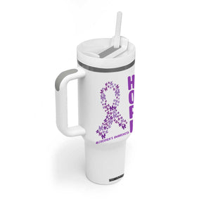 Hope Alzheimer's Awareness Purple Butterfly Ribbon Support Tumbler With Handle TS12 Print Your Wear