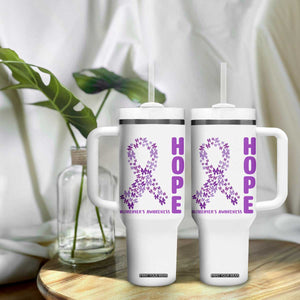 Hope Alzheimer's Awareness Purple Butterfly Ribbon Support Tumbler With Handle TS12 Print Your Wear