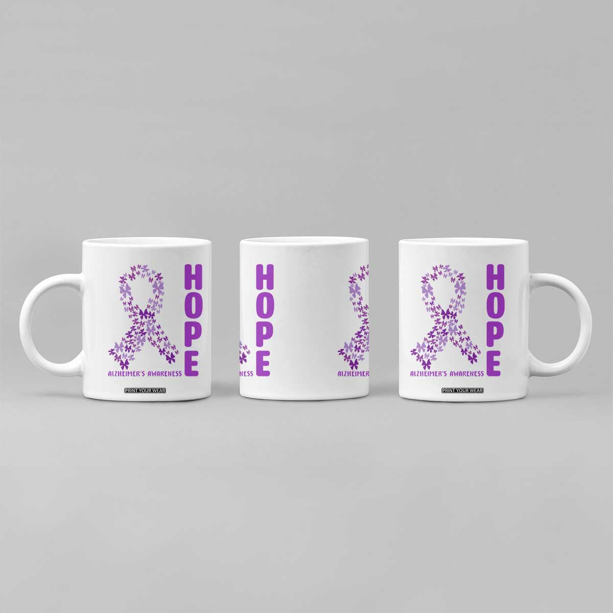 Hope Alzheimer's Awareness Purple Butterfly Ribbon Support Coffee Mug TS12 Print Your Wear