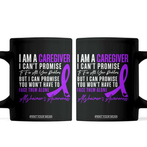 Alzheimer's Caregiver Support Coffee Mug Purple Ribbon Hope Graphic TS12 Black Print Your Wear
