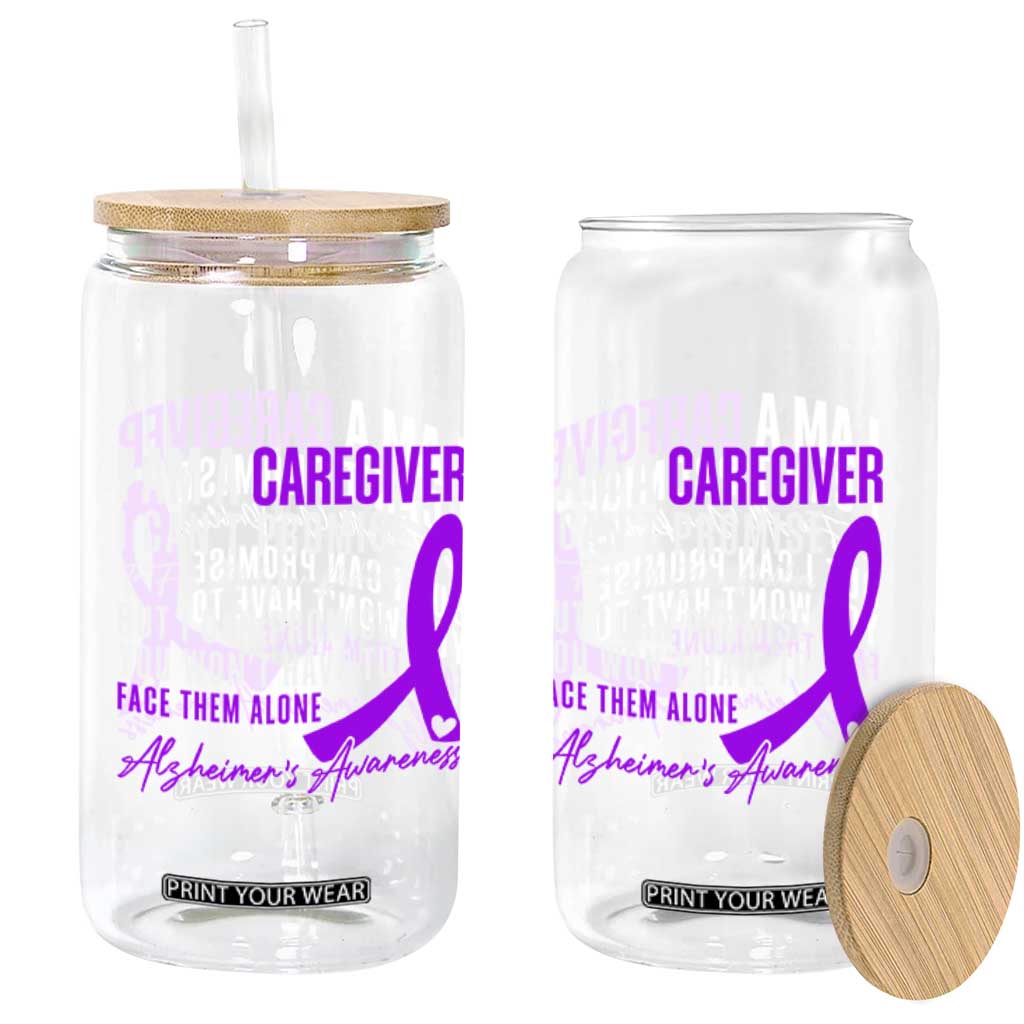 Alzheimer's Caregiver Support Glass Can Purple Ribbon Hope Graphic TS12 Print Your Wear