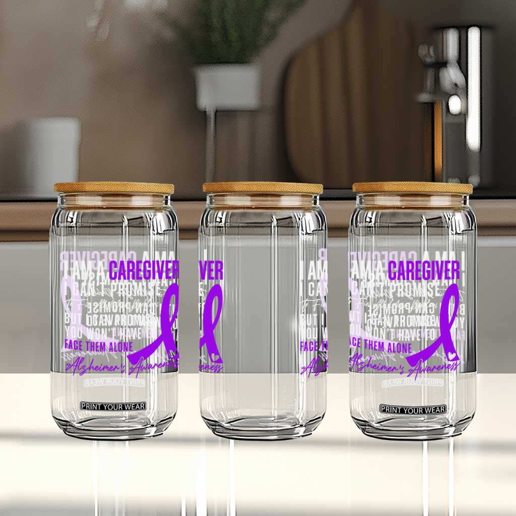 Alzheimer's Caregiver Support Glass Can Purple Ribbon Hope Graphic TS12 Print Your Wear