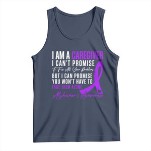 Alzheimer's Caregiver Support Tank Top Purple Ribbon Hope Graphic TS12 Navy Print Your Wear