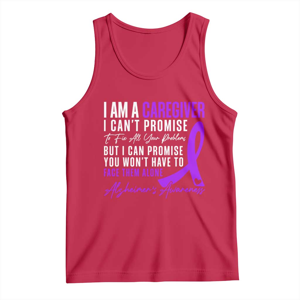 Alzheimer's Caregiver Support Tank Top Purple Ribbon Hope Graphic TS12 Red Print Your Wear