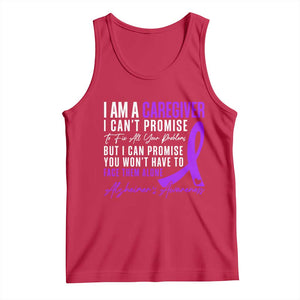 Alzheimer's Caregiver Support Tank Top Purple Ribbon Hope Graphic TS12 Red Print Your Wear