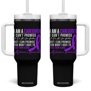 Alzheimer's Caregiver Support Tumbler With Handle Purple Ribbon Hope Graphic TS12 One Size: 40 oz Black Print Your Wear