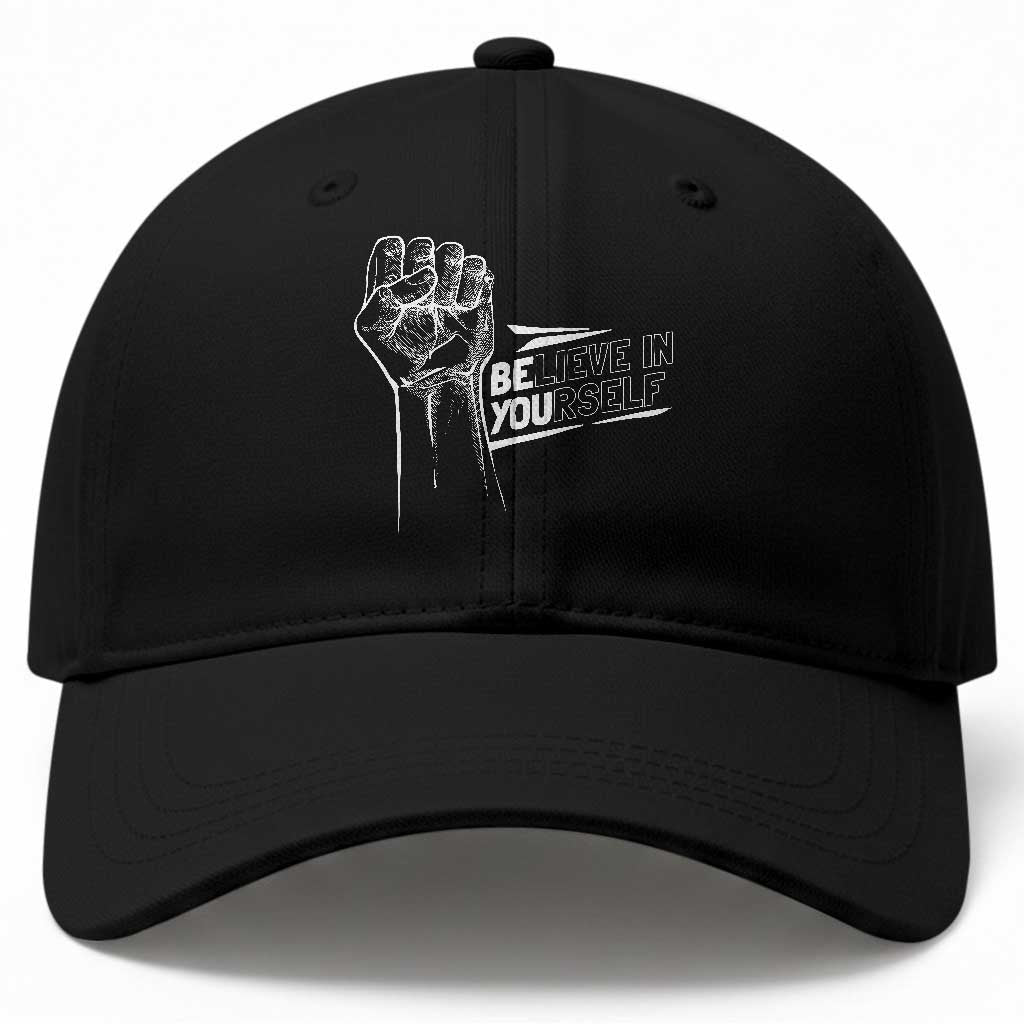 Believe In Yourself Baseball Cap Strong Fist Motivational Quote TS12 Print Your Wear