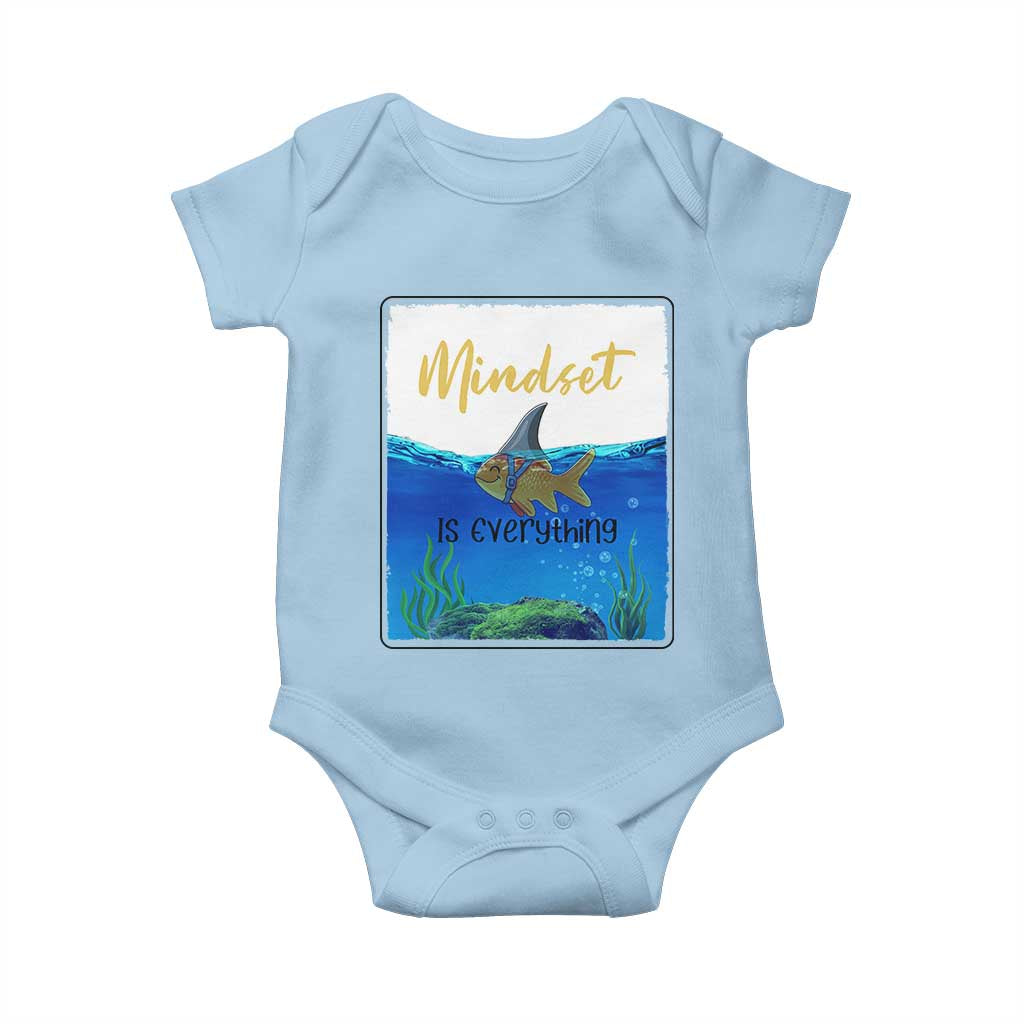 Mindset Is Everything Baby Onesie Positive Thinking Motivation TS12 Light Blue Print Your Wear