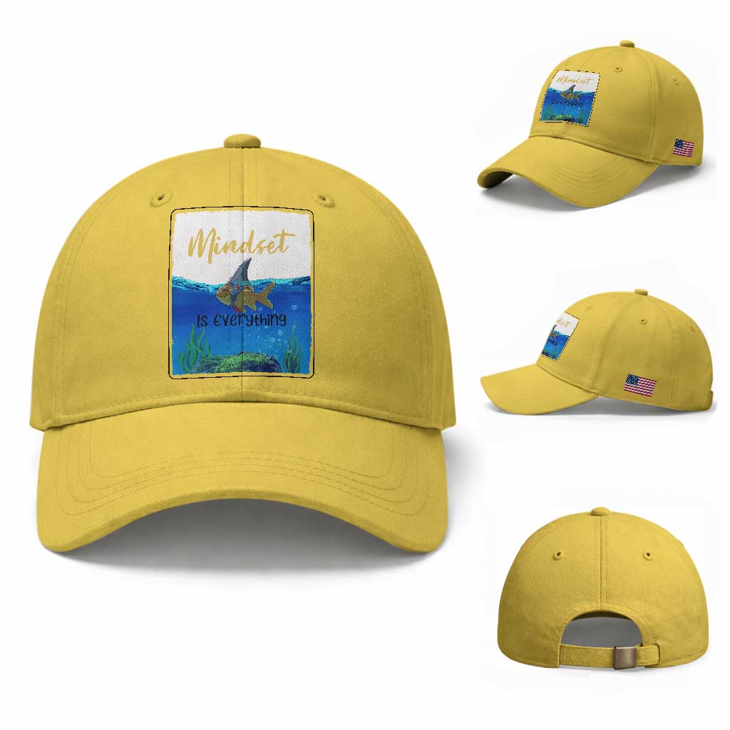 Mindset Is Everything Baseball Cap Positive Thinking Motivation TS12 Baseball Cap Universal Fit Yellow Print Your Wear