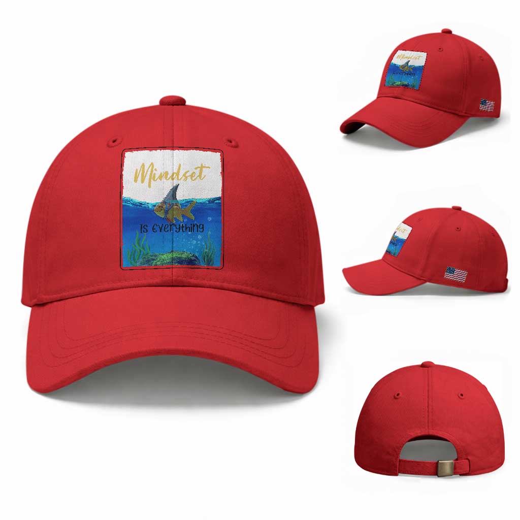 Mindset Is Everything Baseball Cap Positive Thinking Motivation TS12 Baseball Cap Universal Fit Red Print Your Wear