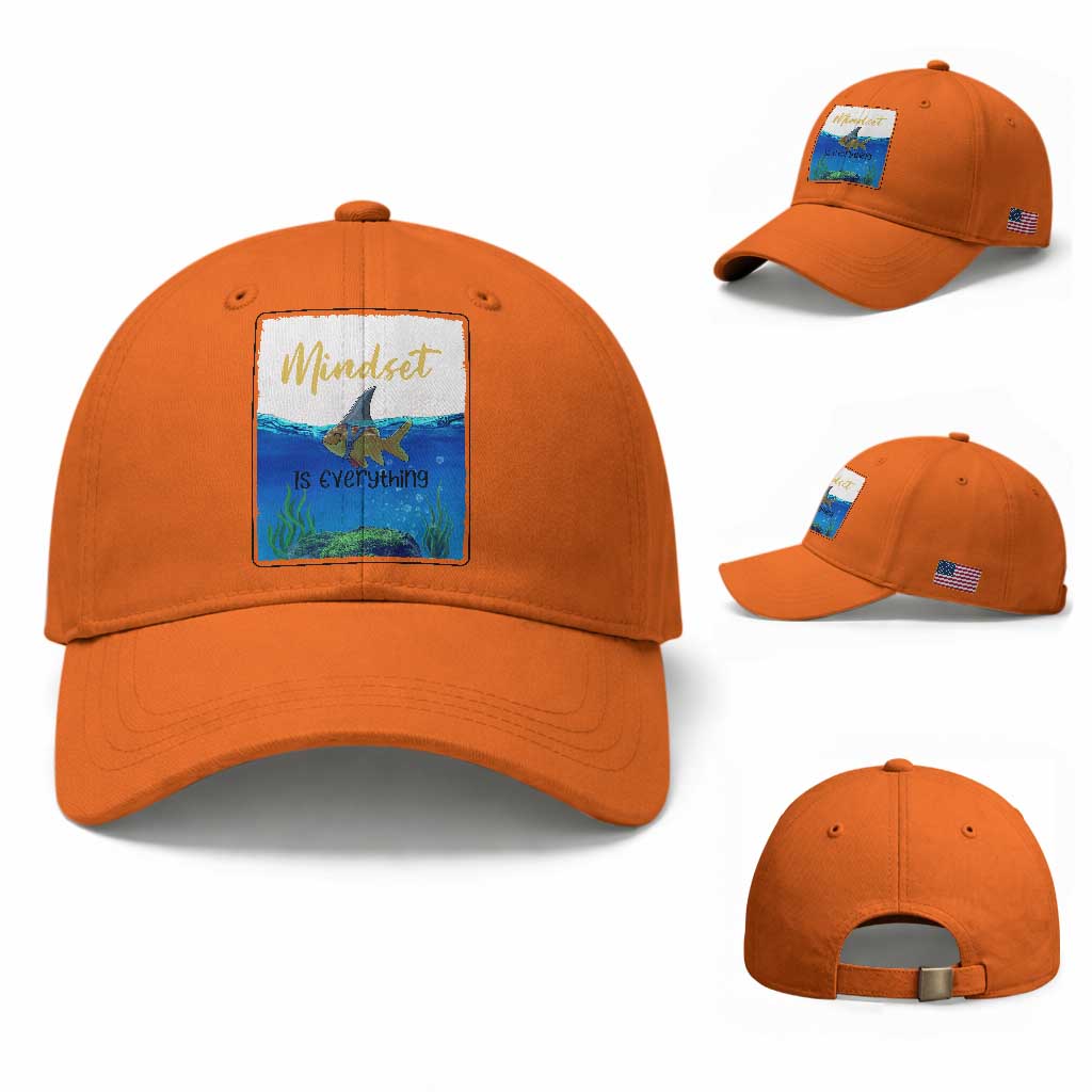 Mindset Is Everything Baseball Cap Positive Thinking Motivation TS12 Baseball Cap Universal Fit Orange Print Your Wear