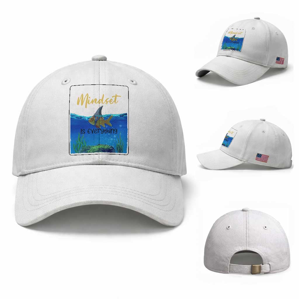 Mindset Is Everything Baseball Cap Positive Thinking Motivation TS12 Baseball Cap Universal Fit White Print Your Wear