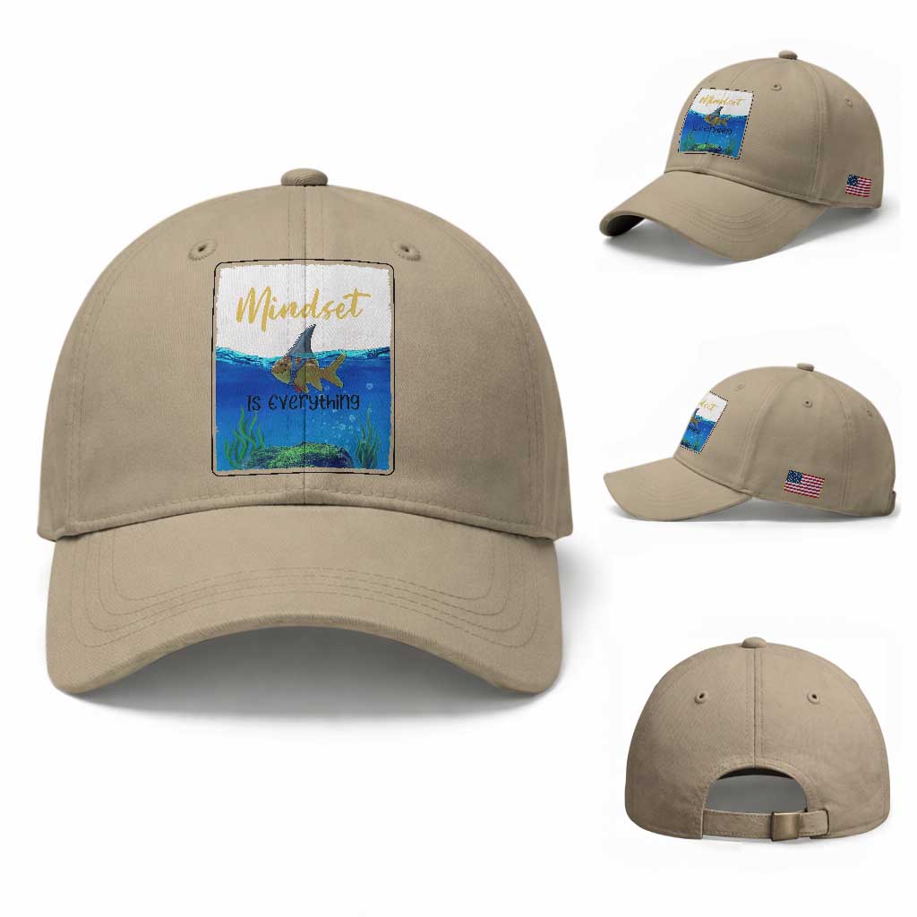Mindset Is Everything Baseball Cap Positive Thinking Motivation TS12 Baseball Cap Universal Fit Khaki Print Your Wear
