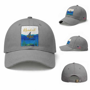 Mindset Is Everything Baseball Cap Positive Thinking Motivation TS12 Baseball Cap Universal Fit Sport Gray Print Your Wear