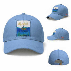 Mindset Is Everything Baseball Cap Positive Thinking Motivation TS12 Baseball Cap Universal Fit Light Blue Print Your Wear
