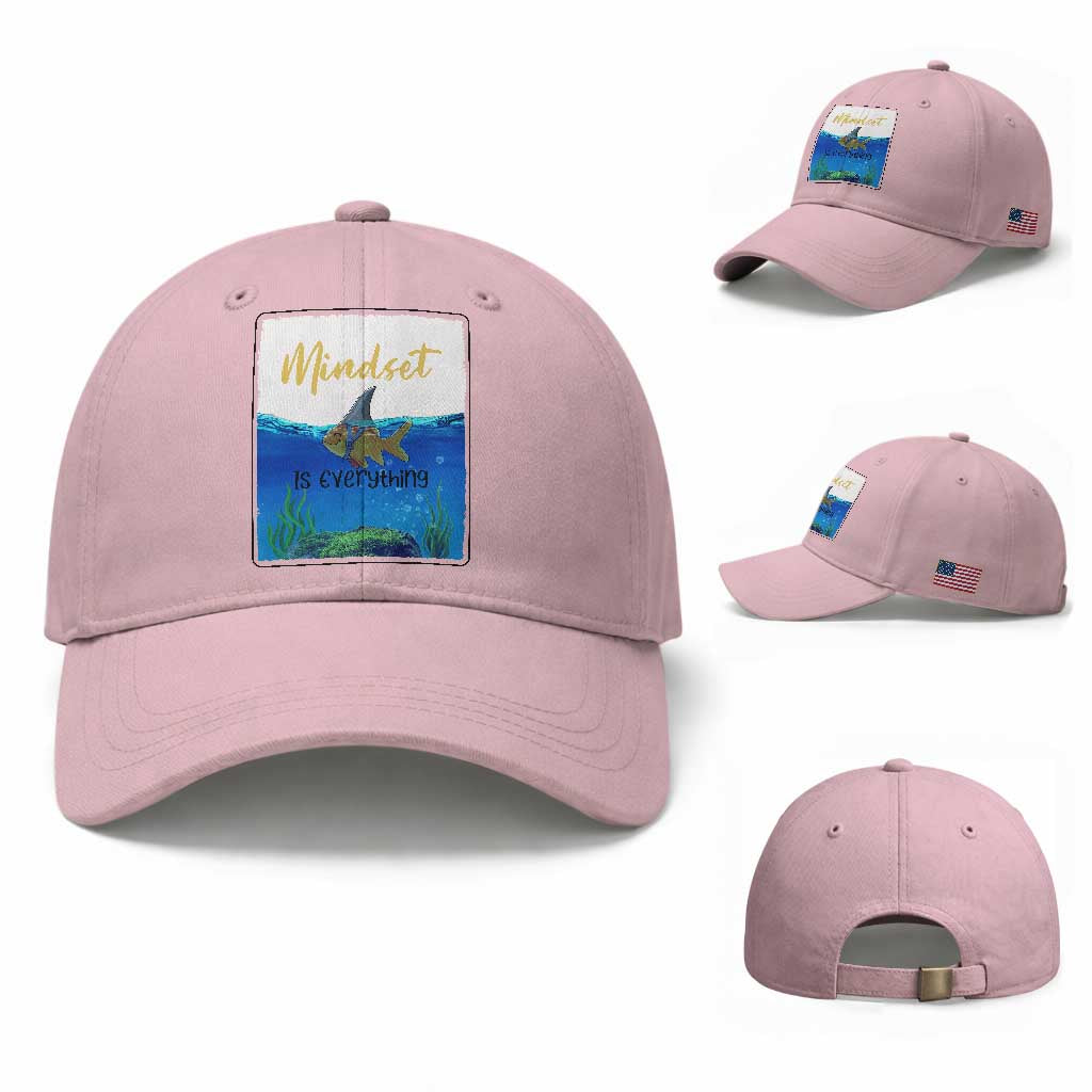 Mindset Is Everything Baseball Cap Positive Thinking Motivation TS12 Baseball Cap Universal Fit Light Pink Print Your Wear