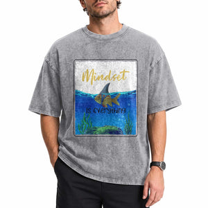 Mindset Is Everything Washed Cotton T-Shirt Positive Thinking Motivation
