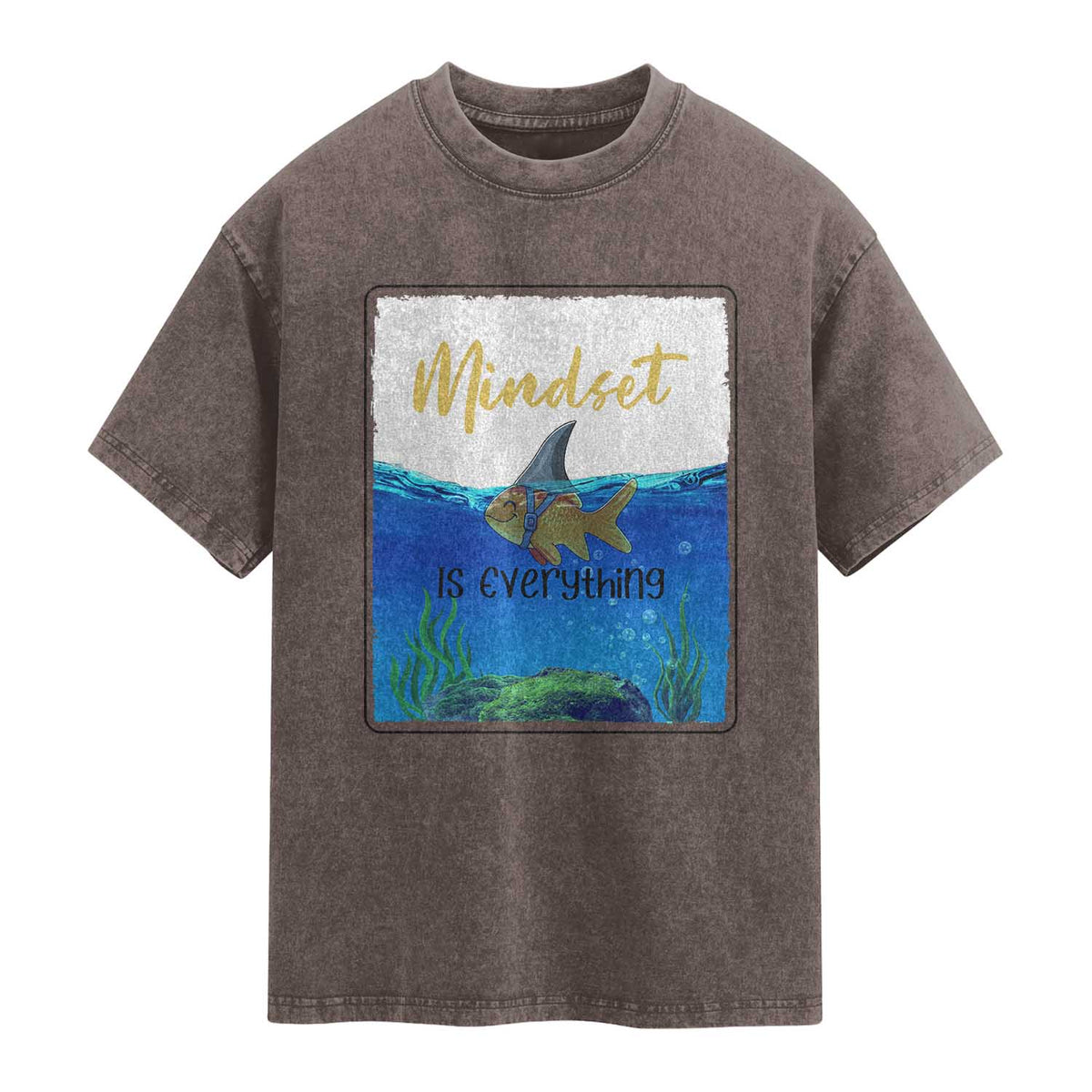 Mindset Is Everything Washed Cotton T-Shirt Positive Thinking Motivation