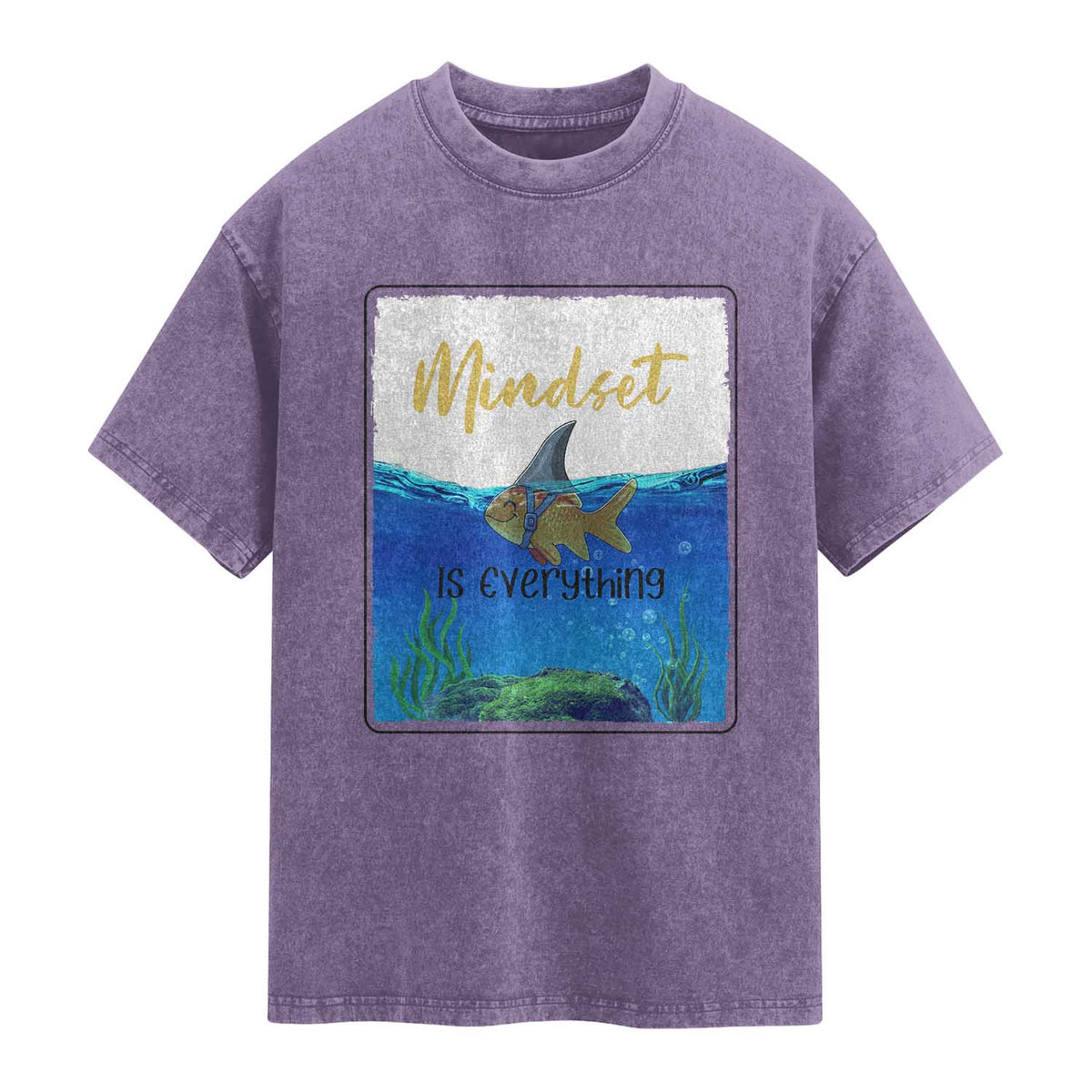 Mindset Is Everything Washed Cotton T-Shirt Positive Thinking Motivation