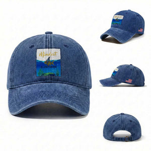 Mindset Is Everything Washed Cotton Baseball Cap Positive Thinking Motivation TS12 Washed Cap Universal Fit Royal Blue Print Your Wear