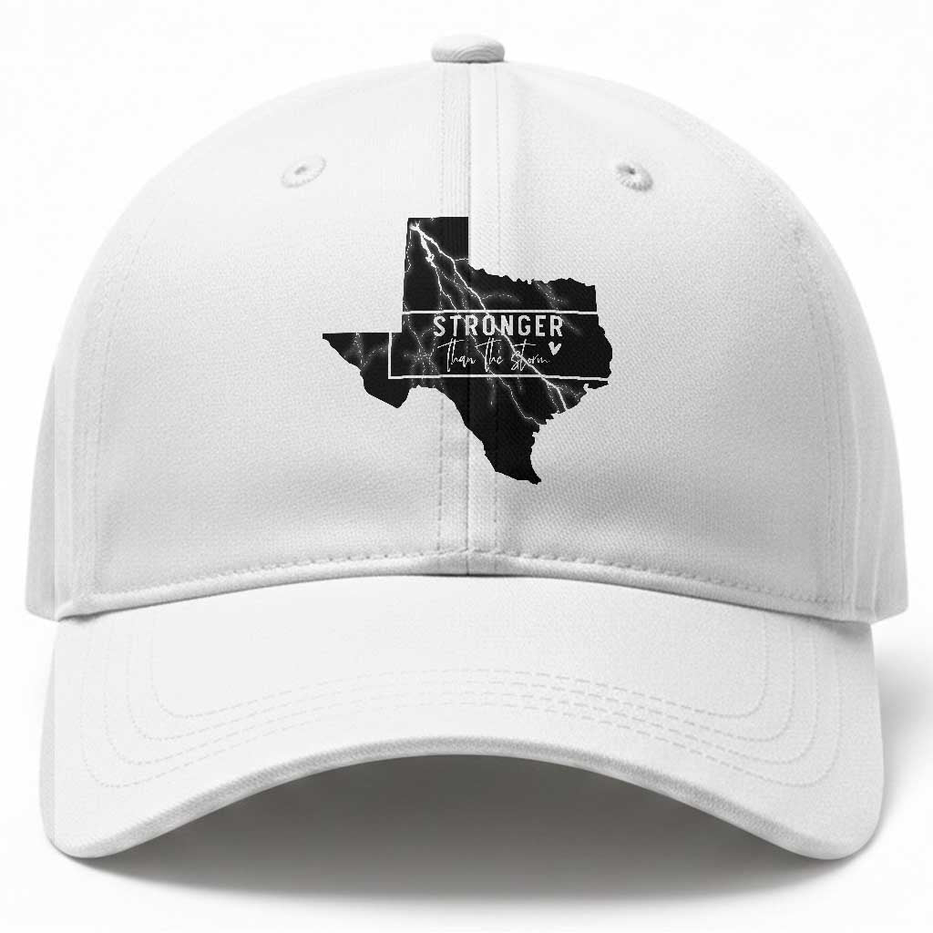 Strong Texas Baseball Cap Stronger Than The Storm Quote TS12 Print Your Wear