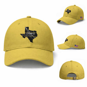Strong Texas Baseball Cap Stronger Than The Storm Quote TS12 Baseball Cap Universal Fit Yellow Print Your Wear