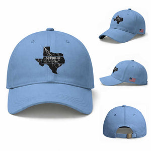 Strong Texas Baseball Cap Stronger Than The Storm Quote TS12 Baseball Cap Universal Fit Light Blue Print Your Wear
