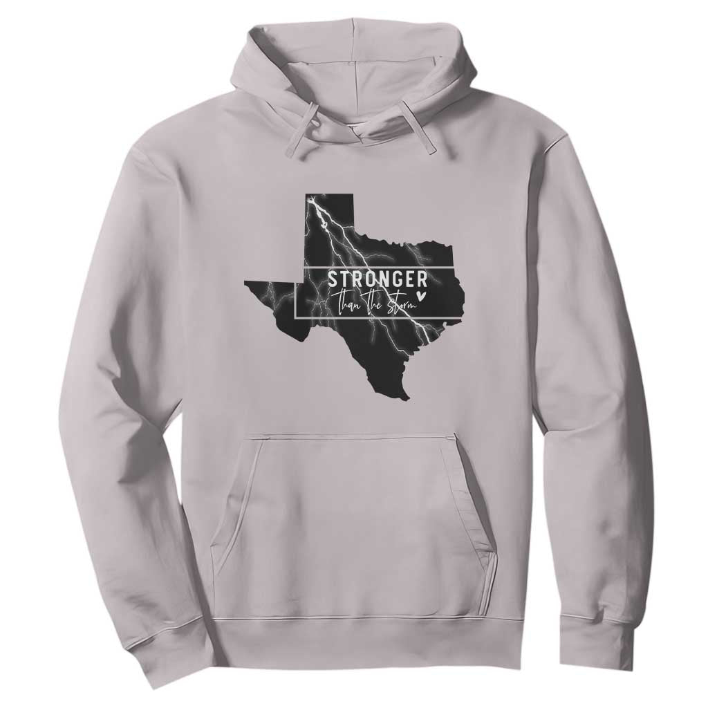 Strong Texas Hoodie Stronger Than The Storm Quote TS12 Ice Gray Print Your Wear