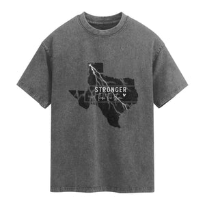 Strong Texas Washed Cotton T-Shirt Stronger Than The Storm Quote