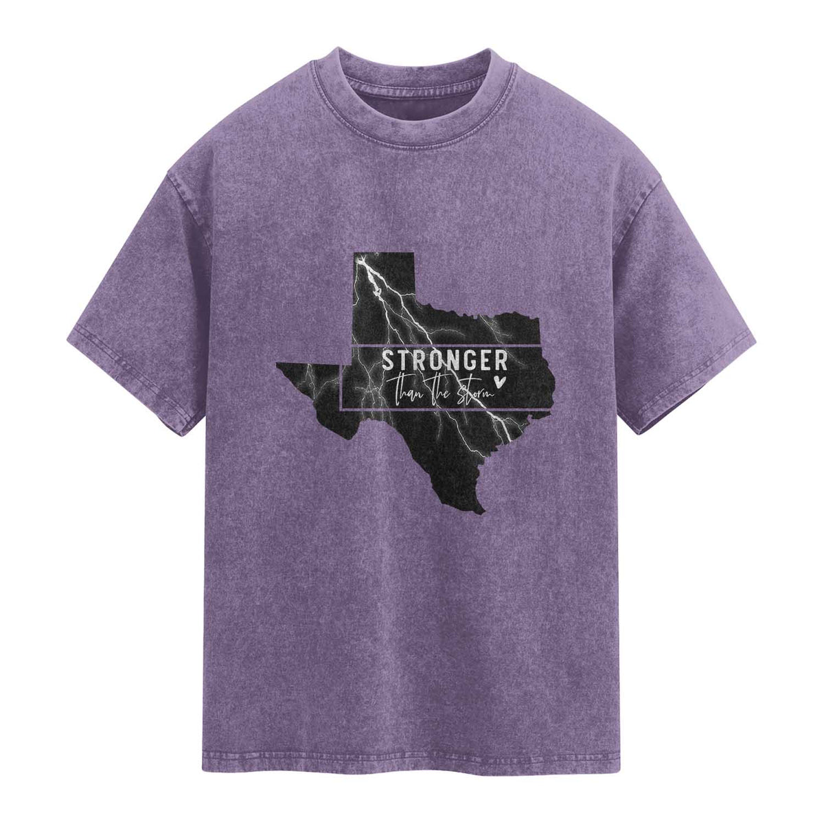Strong Texas Washed Cotton T-Shirt Stronger Than The Storm Quote