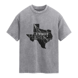 Strong Texas Washed Cotton T-Shirt Stronger Than The Storm Quote