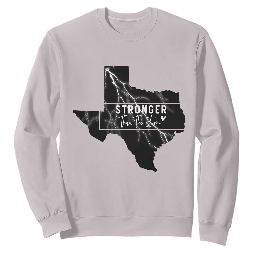 Strong Texas Sweatshirt Stronger Than The Storm Quote TS12 Ice Gray Print Your Wear