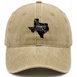 Strong Texas Washed Cotton Baseball Cap Stronger Than The Storm Quote TS12 Print Your Wear